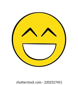 Emoji facial sonriente. Ilustración vectorial. Caricatura