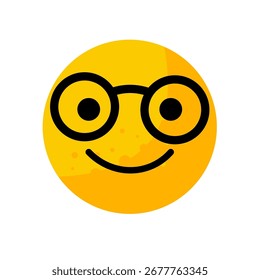 Emoticono de cara sonriente con gafas