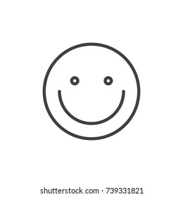 Smiling face emoticon line icon, outline vector sign, linear style pictogram isolated on white. Emoji smiley symbol, logo illustration. Editable stroke