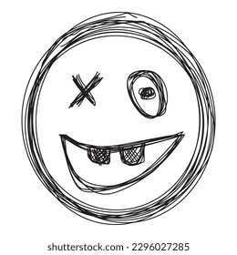 Arte de garabatos emoticonos faciales sonrientes
