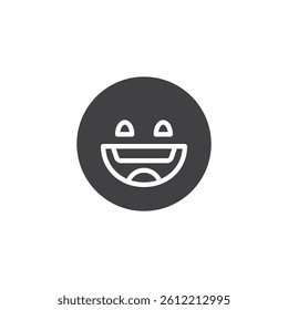Smiling face emoticon vector icon. filled flat sign for mobile concept and web design. Happy Emoji glyph icon. Expressing emotion symbol, logo illustration. Vector graphics