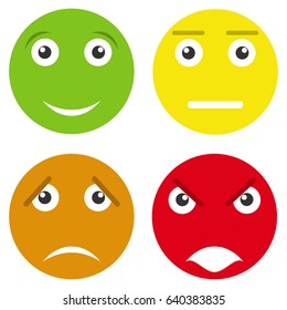 Smiling face evaluation. Flat design, vector illustration, vector.