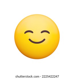 Smiling Face with Smiling Eyes 3d icon. Yellow emoji with smiling eyes and smile. Happiness, positive feelings. Isolated object on transparent background