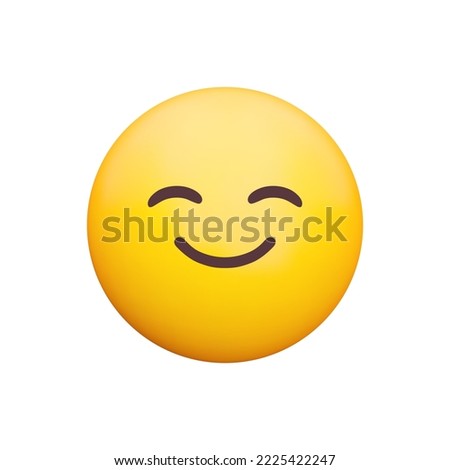 Smiling Face with Smiling Eyes 3d icon. Yellow emoji with smiling eyes and smile. Happiness, positive feelings. Isolated object on transparent background
