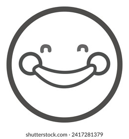 Cara sonriente con ojos sonrientes emoticono simple línea vector icono. Símbolo, ilustración del logotipo. Archivo Eps 13. 
