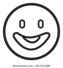 Smiling face with smiling eyes emoticon simple line vector icon. Symbol, logo illustration. Eps file 