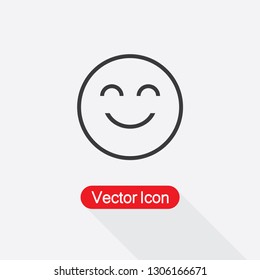 Smiling Face With Smiling Eyes Icon, Smile Icon Vector Illustration Eps10