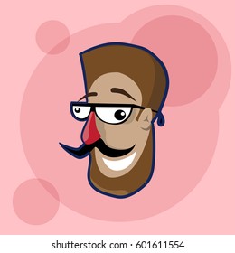 Smiling Face First April Fool Day Happy Holiday Greeting Card Flat Vector Illustration