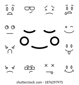 Smiling, face flat vector icon in emotions pack