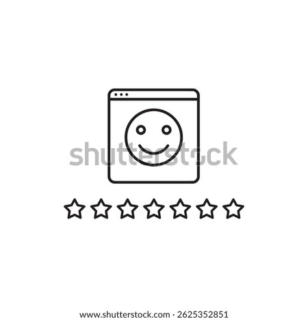 Smiling Face in Frame with Star Ratings - Customer Feedback and Satisfaction