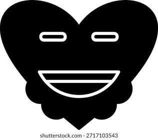 Diseño de icono de estilo de glifo de cara sonriente