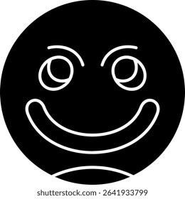 Smiling Face Glyph Vector Icon Design