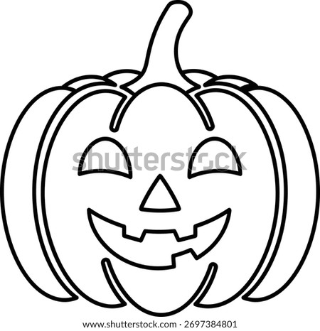 A smiling face Halloween line icon