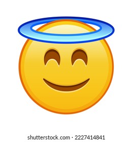 Smiling face with halo above head Large size of yellow emoji smile