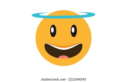 Smiling Face with Halo emoji vector, Smiling Face with Halo for website emoji