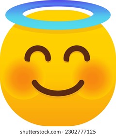 Smiling Face with Halo emoji vector emoticon
