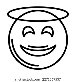 Smiling Face with Halo Icon Design For Personal And Commercial Use