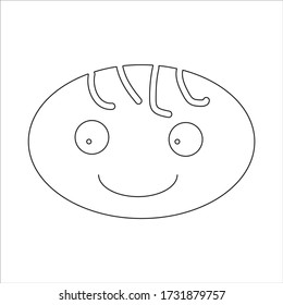 Smiling face, happy boy, simple vector illustration