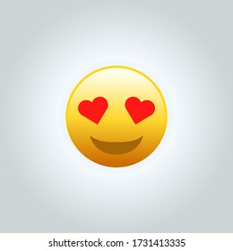 Smiling face with heart eyes emoji. Social media emoticon symbol modern, simple, vector, icon for website design, mobile app, ui. Vector Illustration
