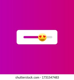 Smiling face with heart eyes
emoji slider icon. Vector Illustration