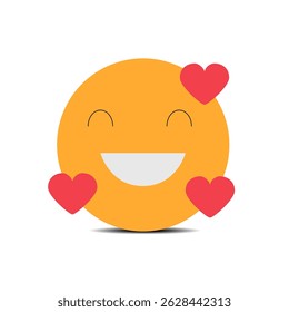 Smiling face with heart eyes Large size of yellow emoji smile