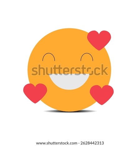 Smiling face with heart eyes Large size of yellow emoji smile