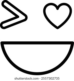 smiling face with heart eyes outline vector.
Valentine's Day Smiley Emoji Icon.
Isolated Valentine's Day element.
Transparent background.