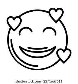 Smiling Face with Hearts Icon Design For Personal And Commercial Use
