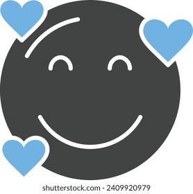 Smiling Face with Hearts icon image. Suitable for mobile application web application and print media.