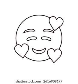smiling face with hearts in love lovely vector emoji illustration