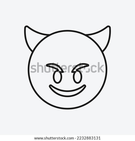 Smiling face with horns emoji icon. Monster emoticon symbol modern, simple, vector, icon for website design, mobile app, ui. Vector Illustration