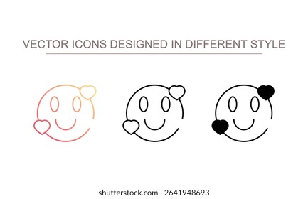 Smiling Face icon design with white background stock illustration