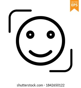 Icono sonriente de la cara. Vector de iconos de emoticonos. Símbolo de avatar. Pictograma de caracteres, signo de vector plano. Para diseño gráfico y web. Ilustración vectorial Eps10.