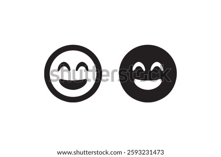 Smiling face icon with happy expression Vector