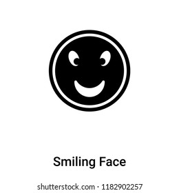Smiling Face icon vector isolated on white background, logo concept of Smiling Face sign on transparent background, filled black symbol