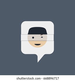 Smiling face icons. Flat design style concept icons for graphic and web design.