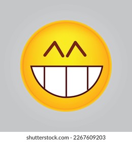 Smiling Face Laughing emoji. vector silhouette