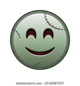 Cara sonriente con ojos de risa Tamaño Grande de zombie halloween emoji