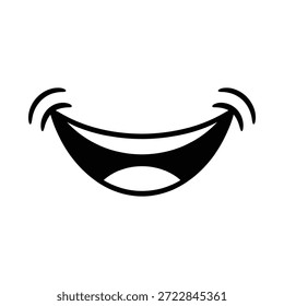 Rosto sorridente com linhas indicando riso ou excitação