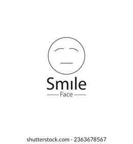 Smiling Face Logo line vector icon