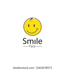 Smiling Face Logo line vector icon
