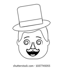 smiling face man with glasses jester hat and mustache