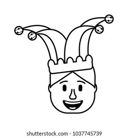 smiling face man with glasses and jester hat
