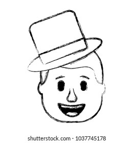 smiling face man with hat happy
