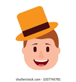 smiling face man with hat happy