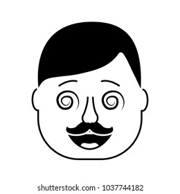 smiling face man mask with glasses mustache