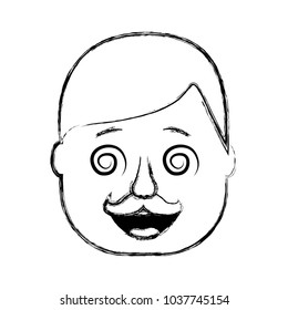 smiling face man mask with glasses mustache