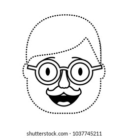 smiling face man mask with glasses mustache