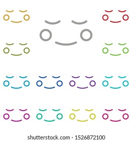Smiling, face multi color icon. Simple thin line, outline vector of emotion icons for ui and ux, website or mobile application