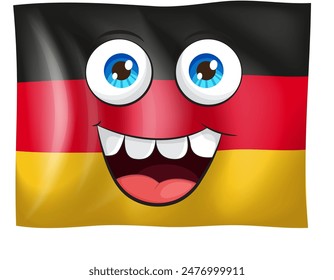 Smiling face on German flag illustration